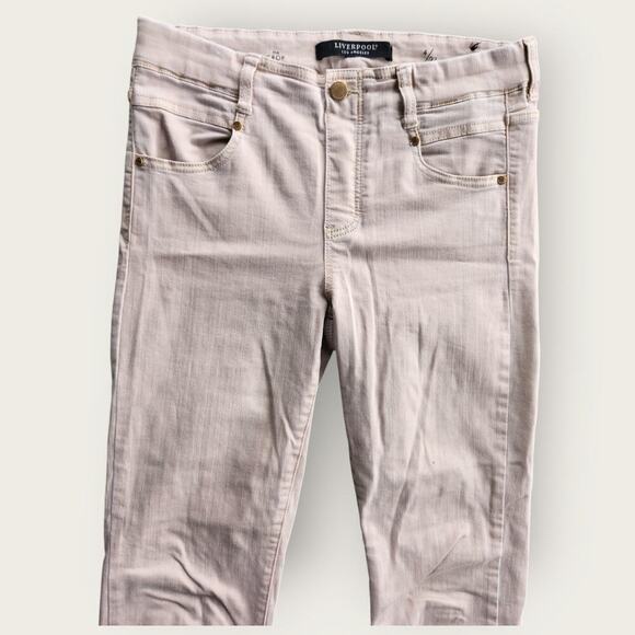 Liverpool Los Angeles Jeans Womens Sz 4 The crop Slim Stretch Light Taupe color - Picture 4 of 9